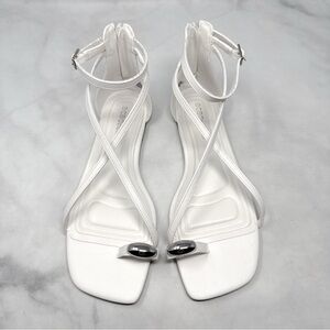 NEW BCBGeneration Kline Embellished Toe Ring Strappy Square Toe Flat Sandals 10